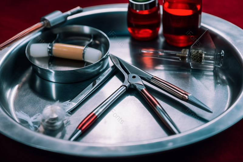 带有用于采血的医疗设备的手术托盘,高清,摄影图,摄影图片,图片大全,摄影图免费下载